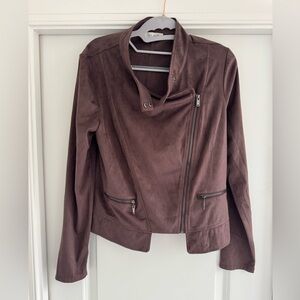 Lola & Sophie suede moto jacket Women's Brown burgundy Jacket small
